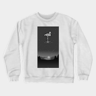 Black flamingo linear geometric style Crewneck Sweatshirt